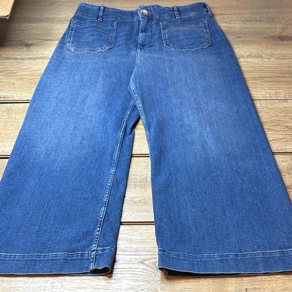 Women’s Maeve by Anthropologie The Colette Cropped High Rise Wide Leg Jeans S32 - Picture 4 of 12